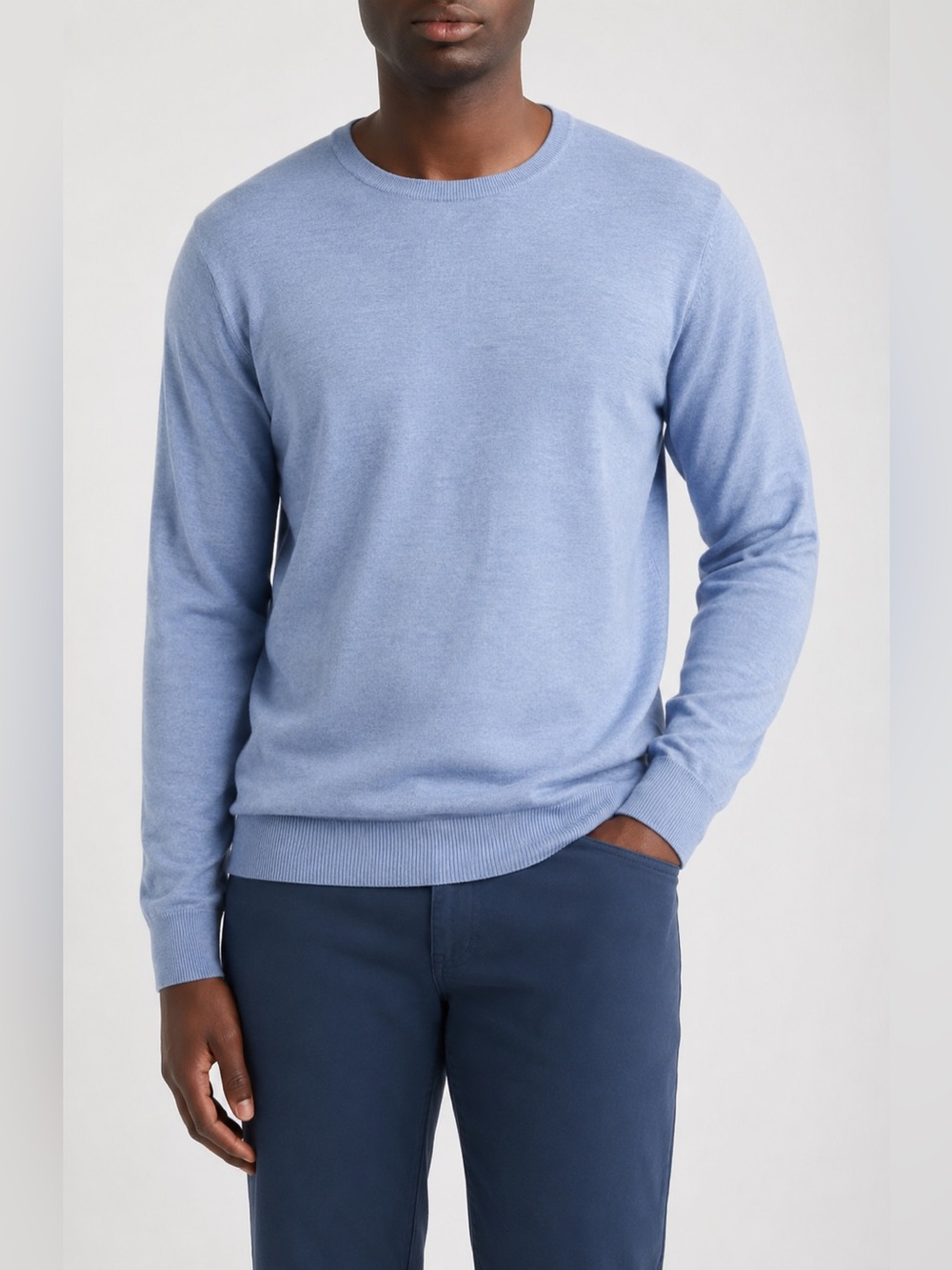 Porter & Ash Men’s Crewneck Pullover Light Blue Sweater Lightweight Knit XL *P